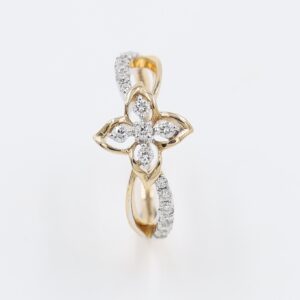 14kt Rose Gold Diamond Flower Ring
