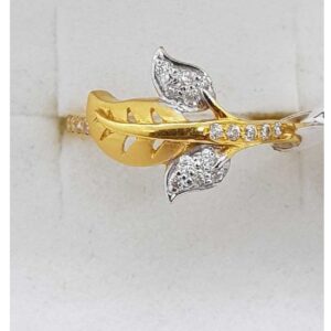 916 ladies ring leaf with studded SJ-LR/40