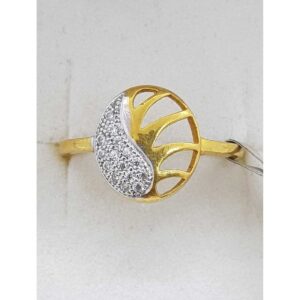916 Gold studded rhodium Ladies Ring SJ-LR/10