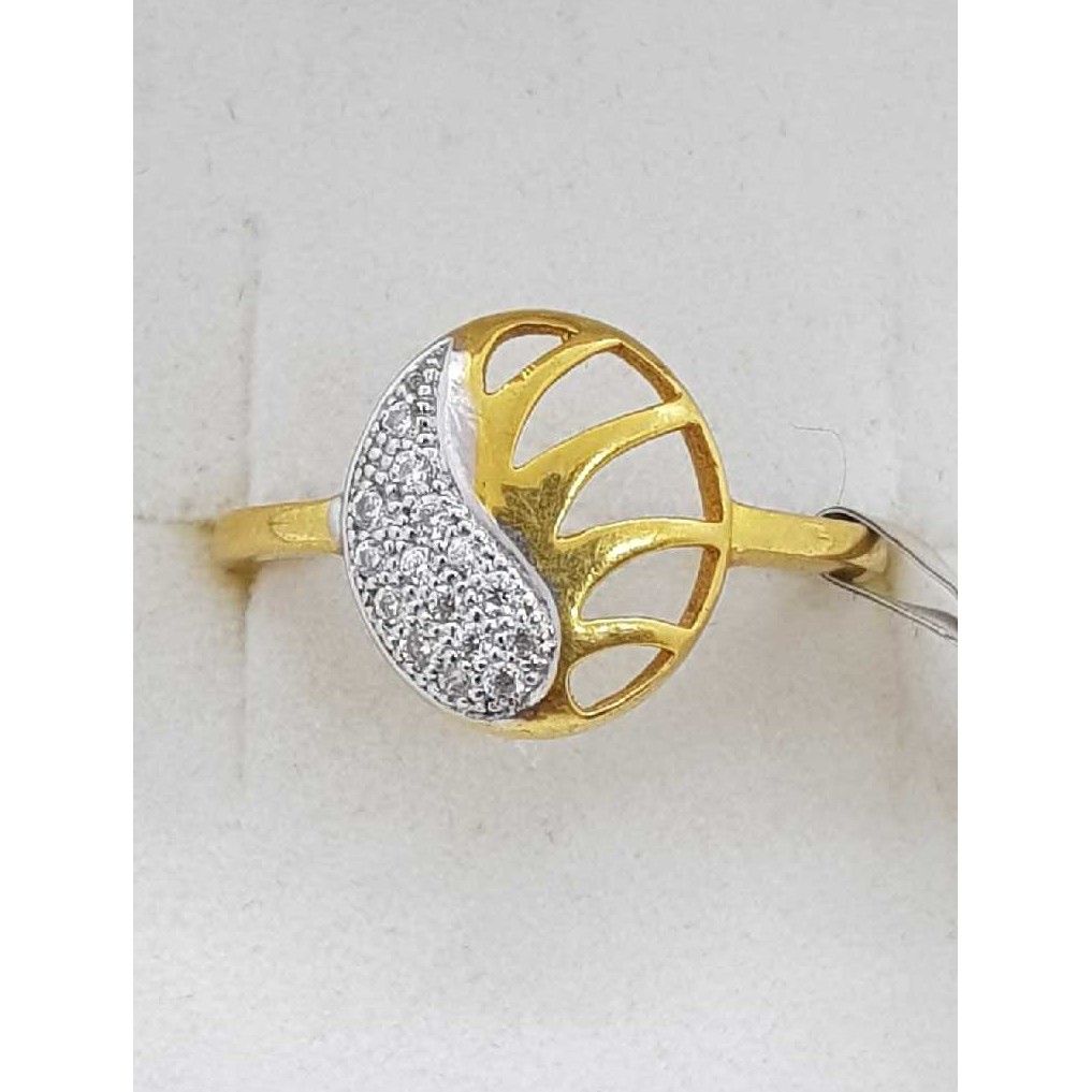 916 Gold studded rhodium Ladies Ring SJ-LR/10