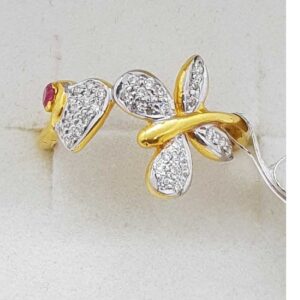 916 Gold heart butterfly Ladies Ring SJ-LR/13