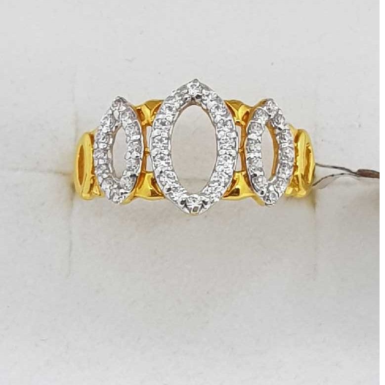 916 Gold rhodium studded Ladies Ring SJ-LR/8