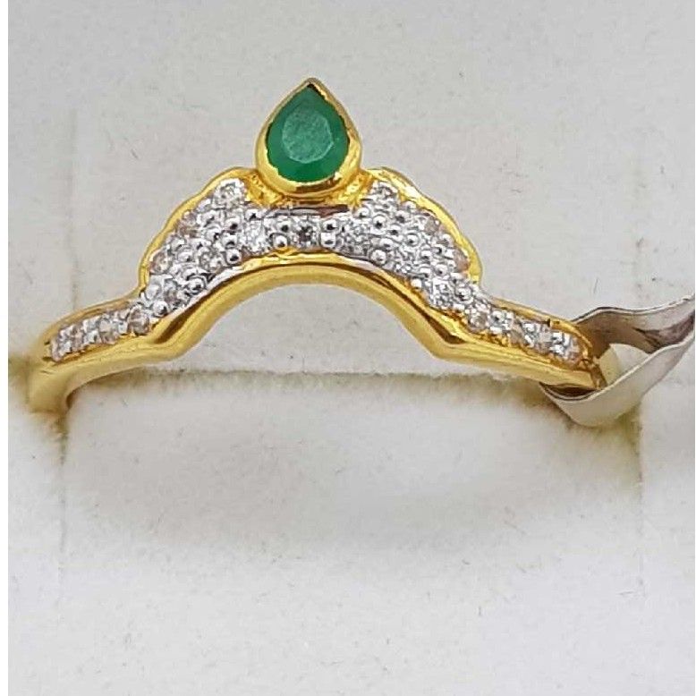 916 Gold green stone Ladies Ring SJ-LR/6