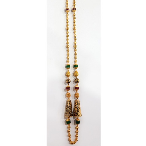 916 Gold Antique Beaded Chain SJ-002 - Image 2