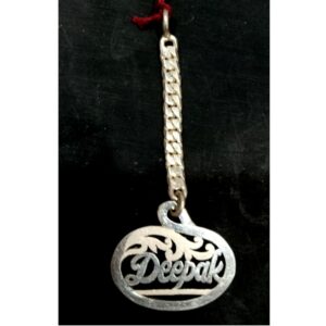 Silver alphabet letter deepak keychain 003
