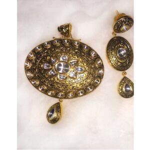 22kt gold designer pendant set 004