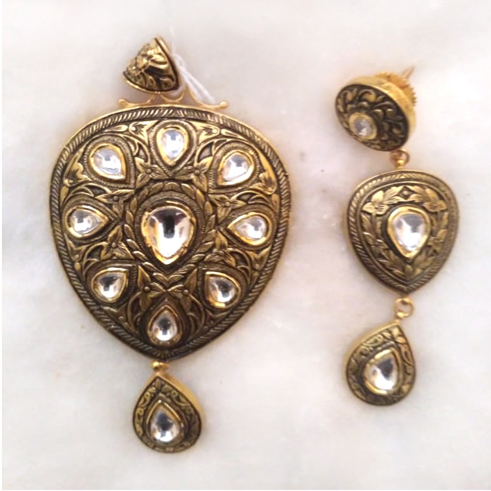 22kt gold antique pendant set 003