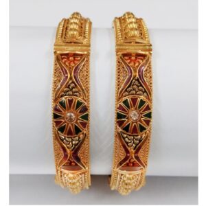 916 Gold Designer Bridal Bangles 006