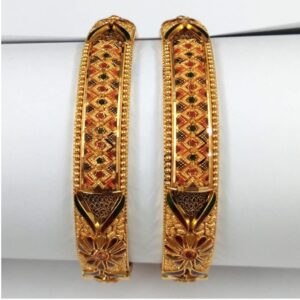 916 Gold Colorful Meenakari Bridal Bangles 001