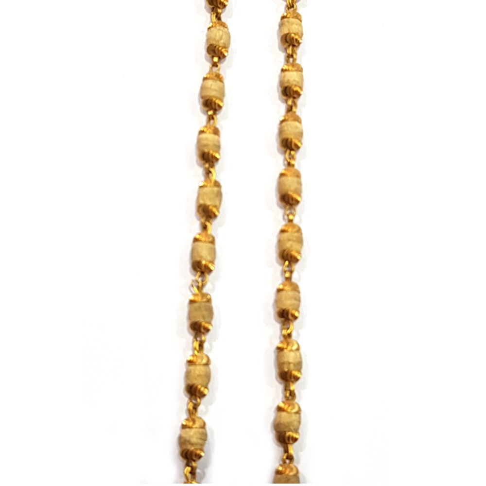 22KT Gold Antique Tulsi Mala - Image 2
