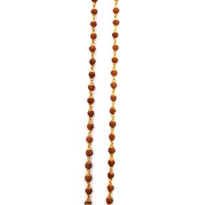 916 Gold Fancy Light Weight Rudraksha Mala Chain
