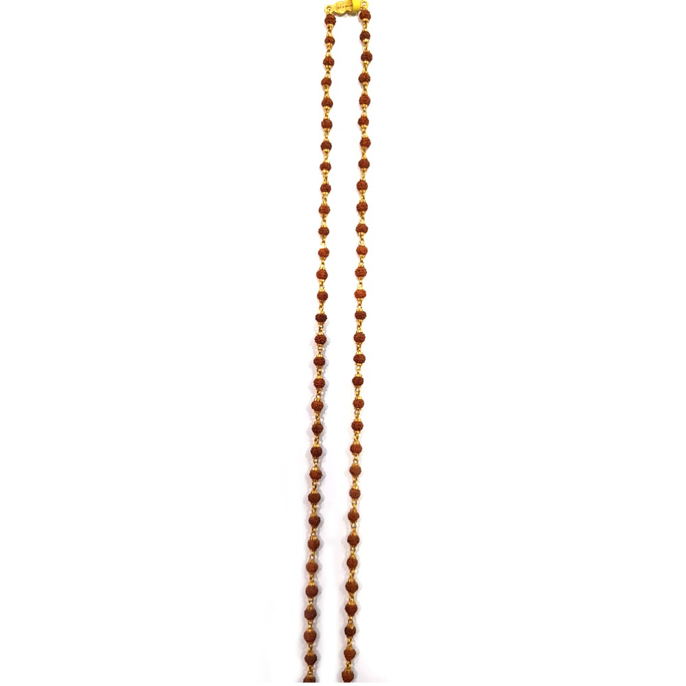 916 Gold Fancy Light Weight Rudraksha Mala Chain