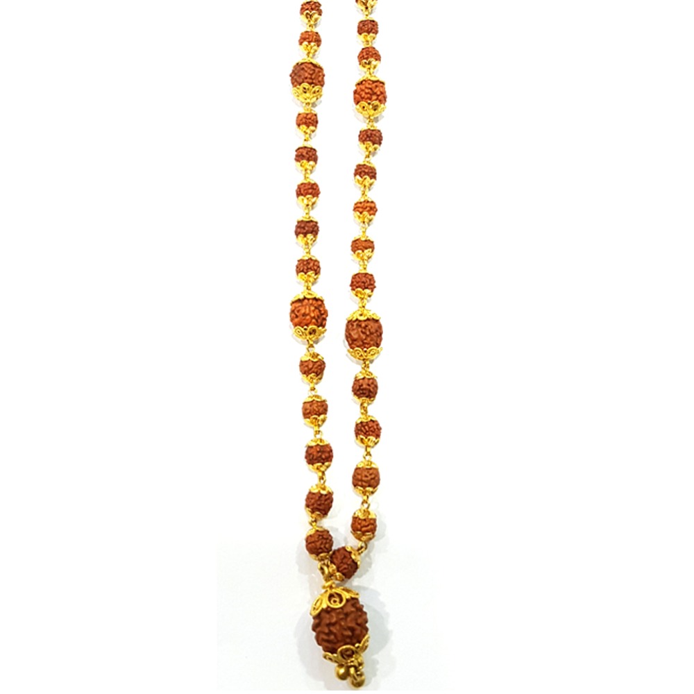 22KT Gold Fancy Rudraksha Mala - Image 2
