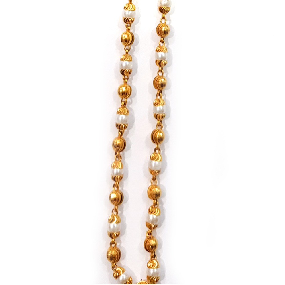 916 Gold Fancy Pearl Mala - Image 2
