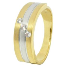 22KT Gold Traditional CZ Stone Wedding Band