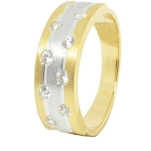 22KT Yellow Gold CZ Stone Wedding Band
