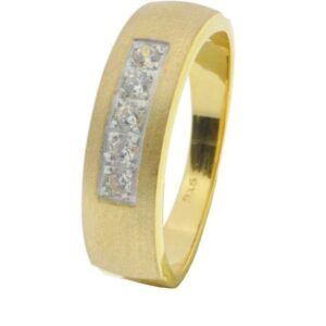 Natural Stone 916 Gold CZ Wedding Band