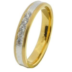 916 Gold Yellow CZ Stone Wedding Band