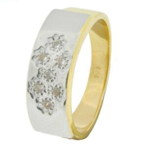 22KT Gold Fancy CZ Stone Wedding Band