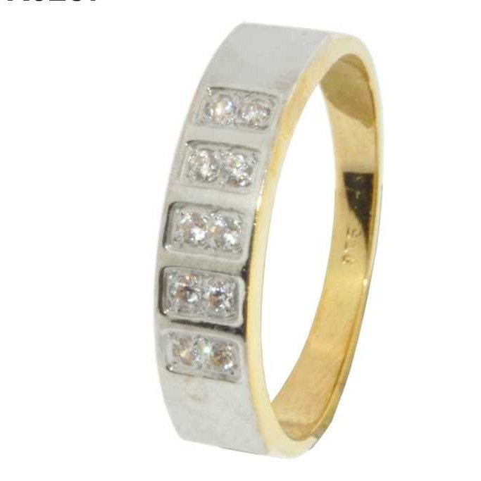 22KT Gold Designer CZ Stone Wedding Band