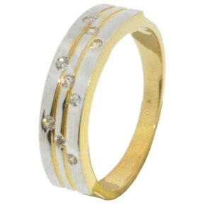 22KT Gold Indian CZ Stone Wedding Band