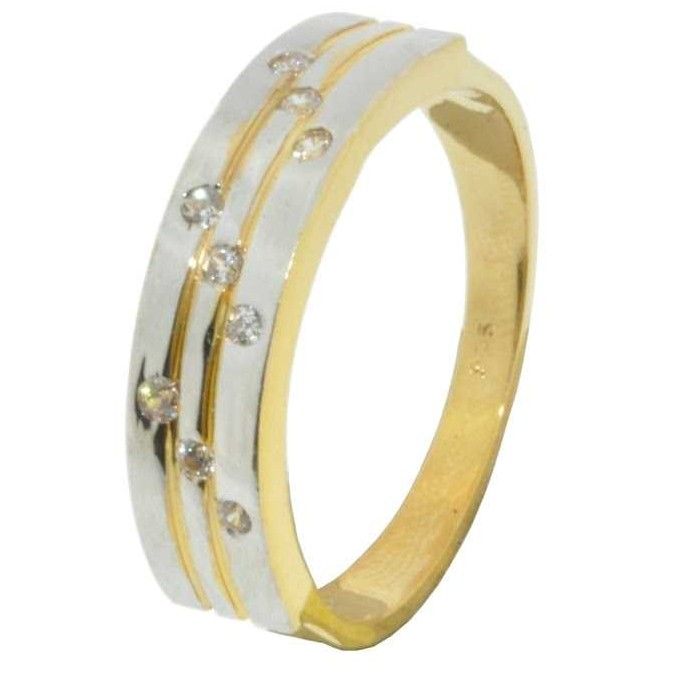 22KT Gold Indian CZ Stone Wedding Band