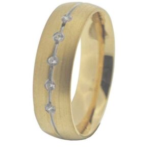 916 Gold Yellow CZ Stone Bridal Bands