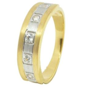 916 / 22KT Gold CZ Stone Wedding Band