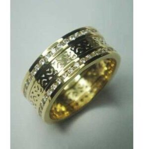 916 Gold Indian CZ Stone Attractive Channel Band
