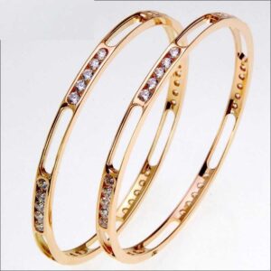 916 Yellow Gold CNC Indian CZ Stone Kadli