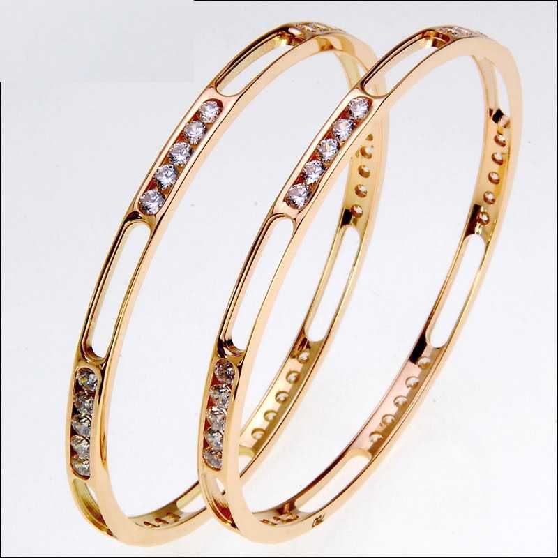 916 Yellow Gold CNC Indian CZ Stone Kadli