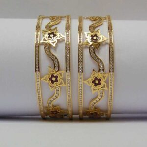 22KT Gold Fancy CNC CZ Stone Stunning Kadli