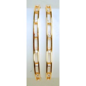 22K / 916 Gold Ladies Indian CNC CZ Stone Stylish Bangles