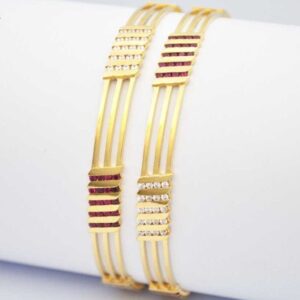 CZ 916 Gold CNC Stone Bangles