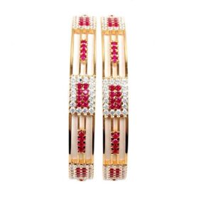 CNC 916 Yellow Indian CZ Stone Bangles
