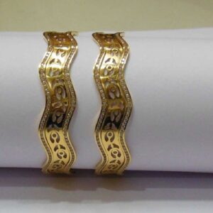 22KT Gold Laser CNC CZ Stone Tradistional Bangles