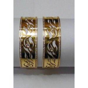 22K / 916 Yellow CNC CZ Stone Indian Bangles