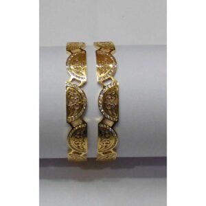 916 Yellow CNC CZ Stone Antique Bangles