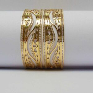 Modern 916 Gold Laser CNC CZ Stone Attractive Bangles
