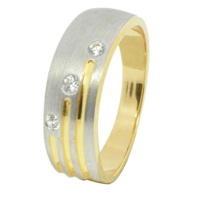916 Gold CZ Stone Designer Bridal Bands