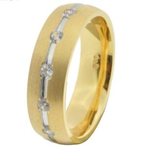 916 Gold Ladies Indian CZ Stone Designer Band