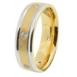 22KT Yellow Gold CZ Stone Designer Band
