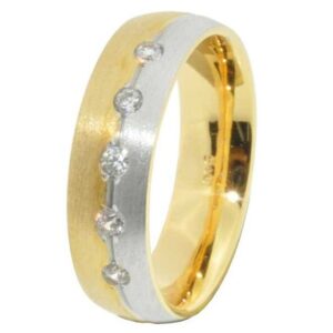 22KT Gold Fancy CZ Stone Wedding Band