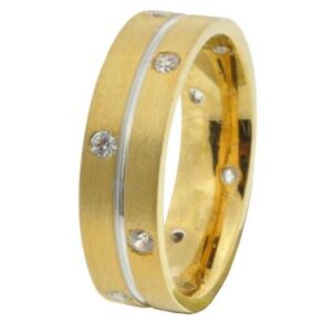 22KT Gold Stone Channel Band