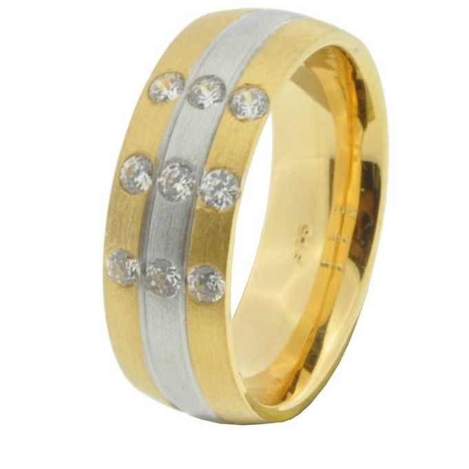 22KT Gold CZ Stone Wedding Band