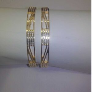 22KT Gold Laser CZ CNC Designer Bangles