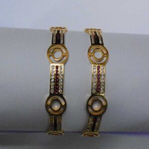 22KT Gold Ladies Indian CZ Stone Bangles