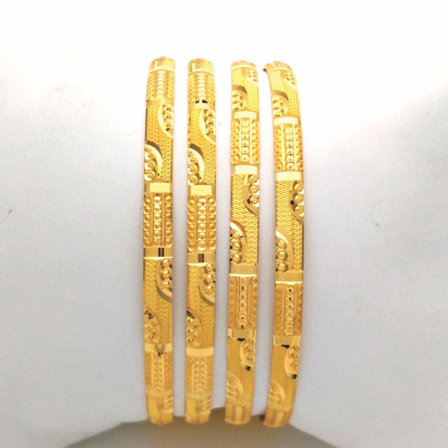 Gold hallmark plain bangle - tr1219