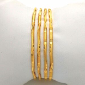 Gold hallmark plain bangle - go1214
