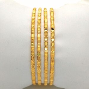 Gold hallmark plain bangle - go1212